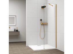 Polysan ESCA GOLD MATT jednodielna sprchová zástena na inštaláciu k stene, sklo číre, 600 mm ES1060-04