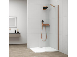 Polysan ESCA COPPER MATT jednodielna sprchová zástena na inštaláciu k stene, sklo číre, 400 mm ES1040-09