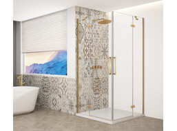Gelco TRINITY GOLD MATT obdĺžnikový sprchovací kút 1200x800mm, rohový vstup, číre sklo GT2280-12C-G