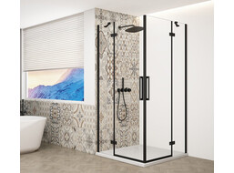 Gelco TRINITY BLACK obdĺžnikový sprchovací kút 1200x800mm, rohový vstup, číre sklo GT2280-12C-B