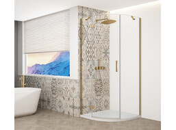 Gelco TRINITY GOLD MATT štvrťkruhový sprchovací kút 900x900mm, číre sklo, ľavé GT6590CL-G