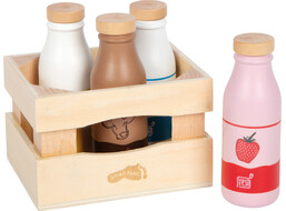 small foot Drevená prepravka s mliečnymi nápojmi