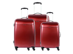 Moderné cestovné kufre VOYAGER - tmavo červené