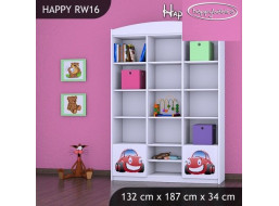 Detský úložný regál AUTÍČKO - TYP 16 - VYSOKÝ