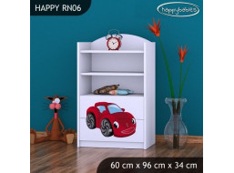 Detský úložný regál RED CAR - TYP 6 - NÍZKY