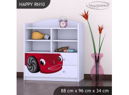 Detský úložný regál RED CAR - TYP 10 - NÍZKY