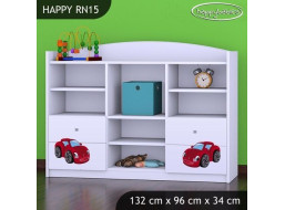 Detský úložný regál RED CAR - TYP 15 - NÍZKY