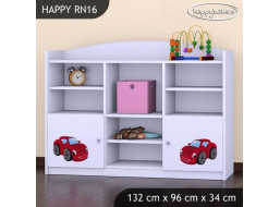 Detský úložný regál RED CAR - TYP 16 - NÍZKY