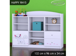 Detský úložný regál MAČIČKA - TYP 15 - NÍZKY