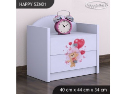 Detský nočný stolík MACKO S BALONKY - TYP 1