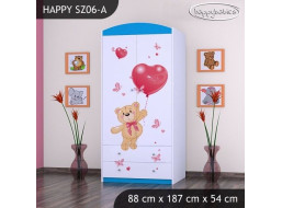 Detská skriňa MACKO S BALONKY - TYP 6A