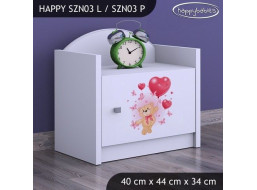 Detský nočný stolík MACKO S BALONKY - TYP 3