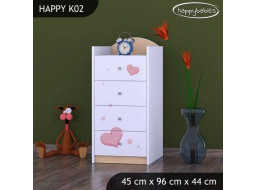 Detská komoda MACKO so srdiečkom - TYP 2