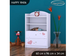 Detský úložný regál MACKO so srdiečkom - TYP 6 - NÍZKY