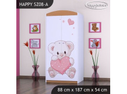 Detská skriňa MACKO SO SRDIEČKOM - TYP 8B
