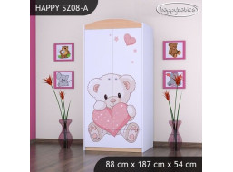 Detská skriňa MACKO SO SRDIEČKOM - TYP 8B