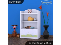 Detský úložný regál MODRÝ MACKO - TYP 8 - NÍZKY