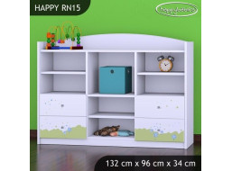Detský úložný regál MODRÝ MACKO - TYP 15 - NÍZKY