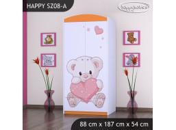 Detská skriňa MACKO SO SRDIEČKOM - TYP 8B