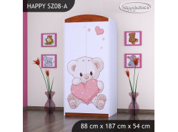 Detská skriňa MACKO SO SRDIEČKOM - TYP 8B