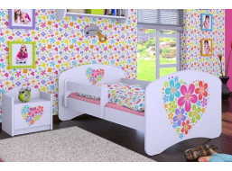 Detská posteľ bez šuplíku 180x90cm KVETINKY V SRDIEČKU