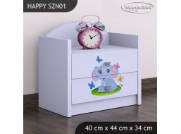 Detský nočný stolík SLON A MOTÝLCI - TYP 1