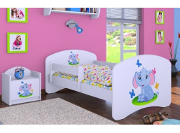Detská posteľ bez šuplíku 180x90cm SLON A MOTÝLIKY