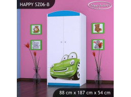 Detská skriňa ZELENÉ AUTO - TYP 6B