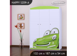 Detská skriňa ZELENÉ AUTO - TYP 9