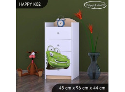 Detská komoda ZELENÉ AUTO - TYP 2