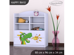 Detský úložný regál ZELENÝ DRAK - TYP 10 - NÍZKY