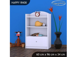 Detský úložný regál HAPPY bez motívu - TYP 8 - NÍZKY