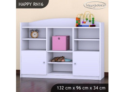 Detský úložný regál HAPPY bez motívu - TYP 16 - NÍZKY