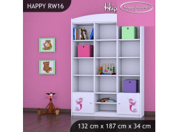 Detský úložný regál MAČIČKA s kvietkami - TYP 16 - VYSOKÝ