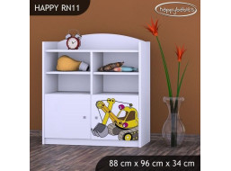 Detský úložný regál ŽLTÝ BAGR - TYP 11 - NÍZKY