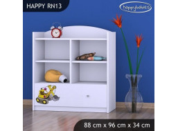 Detský úložný regál ŽLTÝ BAGR - TYP 13 - NÍZKY