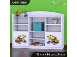 Detský úložný regál ŽLTÝ BAGR - TYP 15 - NÍZKY
