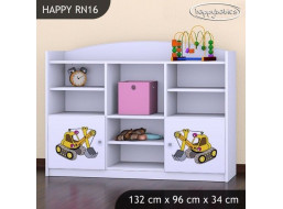 Detský úložný regál ŽLTÝ BAGR - TYP 16 - NÍZKY