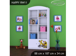 Detský úložný regál ŽLTÝ BAGR - TYP 11 - VYSOKÝ