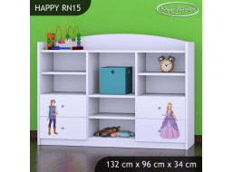 Detský úložný regál PRINC A PRINCEZNA - TYP 15 - NÍZKY