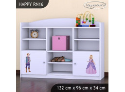 Detský úložný regál PRINC A PRINCEZNA - TYP 16 - NÍZKY