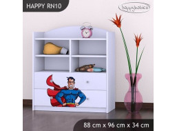 Detský úložný regál SUPERMAN - TYP 10 - NÍZKY