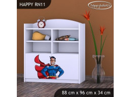 Detský úložný regál SUPERMAN - TYP 11 - NÍZKY