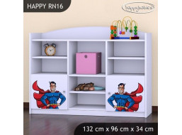 Detský úložný regál SUPERMAN - TYP 16 - NÍZKY