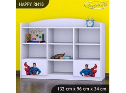 Detský úložný regál SUPERMAN - TYP 18 - NÍZKY