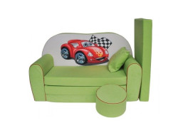 Detská pohovka PRETEKÁRSKA AUTO - zelená