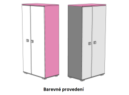 Šatní skříň - PINK TYP A - barevné provedení