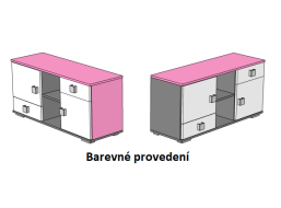Komoda - PINK TYP C - farebné prevedenie