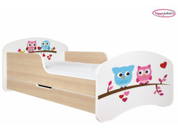 Detská posteľ so zásuvkou sovička A SRDIEČKA