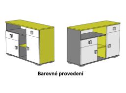 Komoda - GREEN TYP B - farebné prevedenie